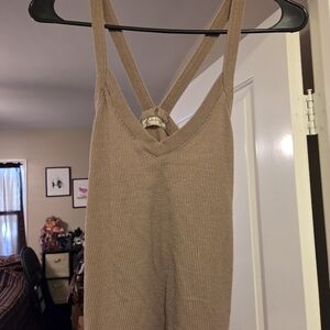 FP Movement by Free People Tan Ribbed Tank Top
